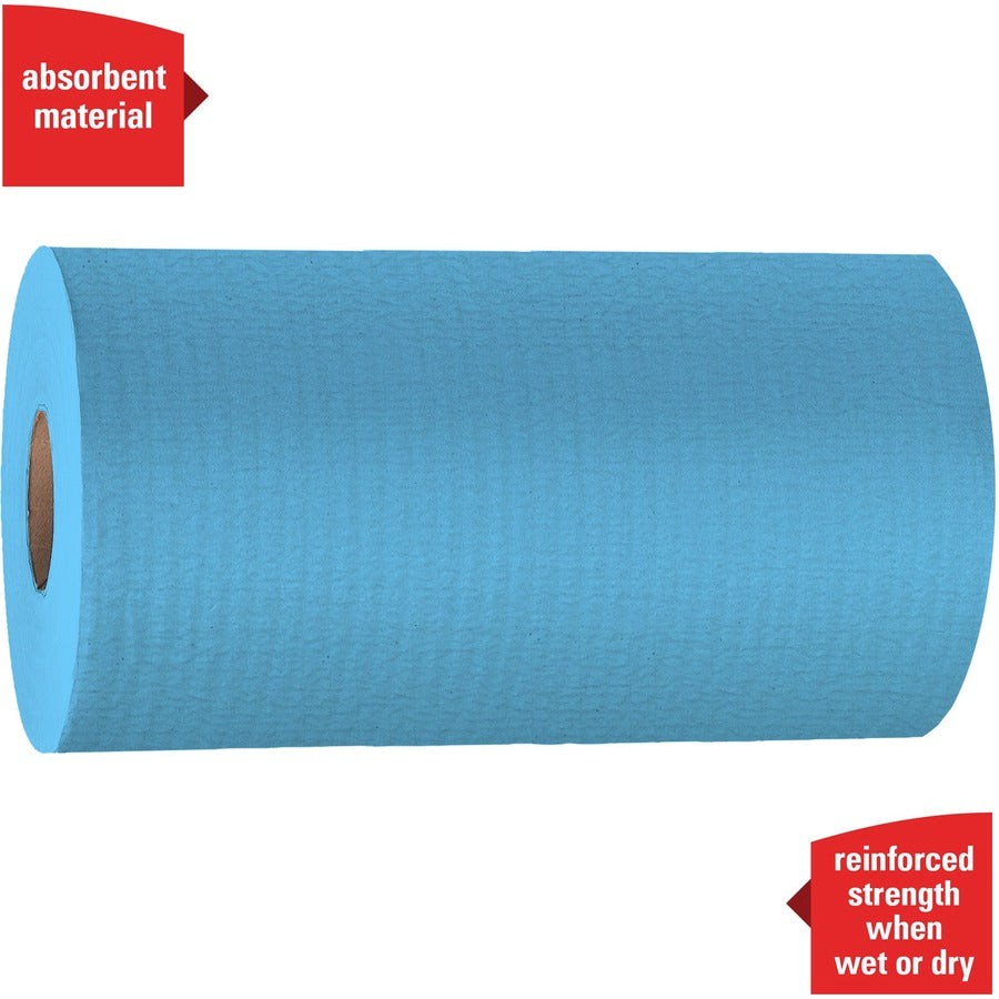 Wypall General Clean X60 Multi-Task Cleaning Cloths - For Face, Hand - 12.20" Length x 19.60" Width - Blue - 100/Roll - 