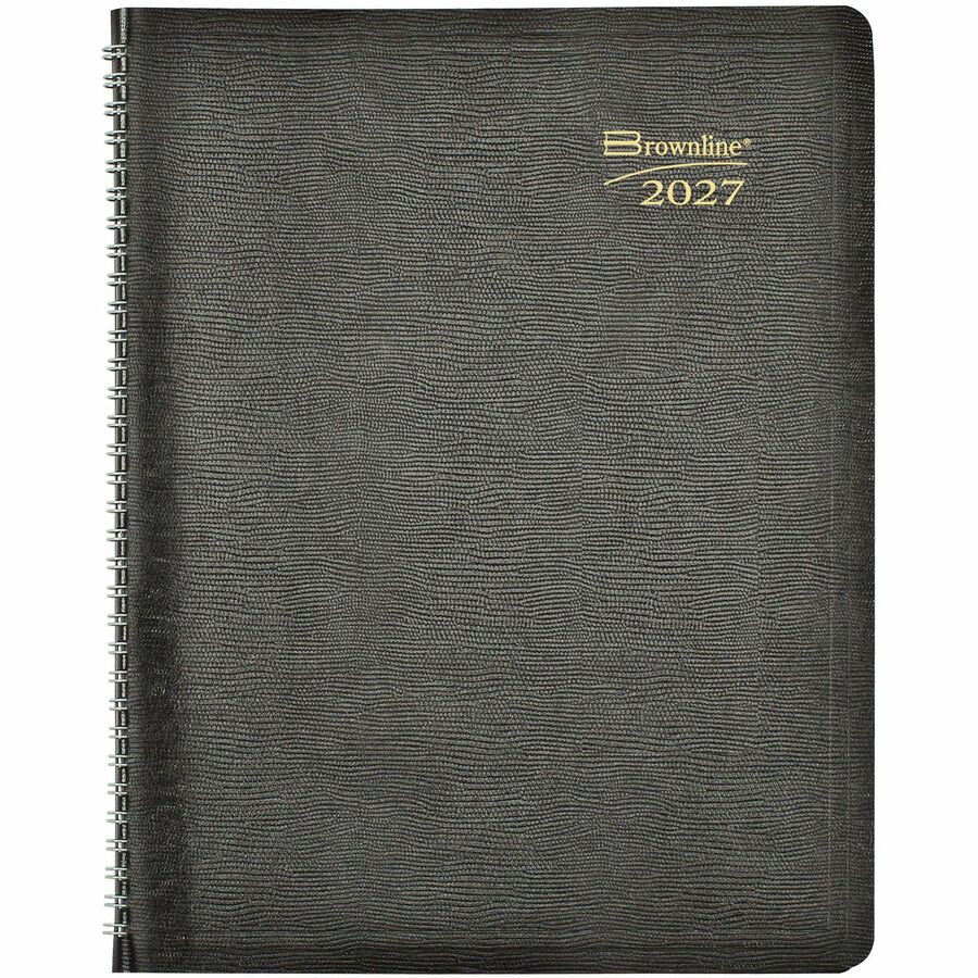 Brownline Essential Monthly Planner - Monthly - 14 Month - December 2026 to January 2028 - Wire Bound - Black Cover - 1 