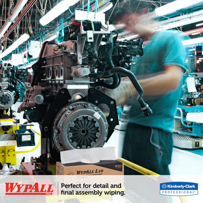 Wypall L10 Utility Wipes - For Glass - Soft - White - 18 / Carton