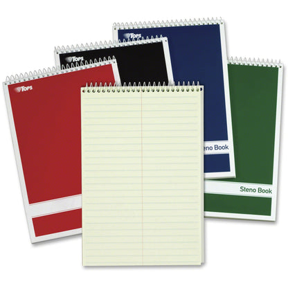TOPS Gregg-ruled Steno Book - 80 Sheets - Wire Bound - 15 lb Basis Weight - 6" x 9" Sheet Size - 9" Height x 6" Width - 