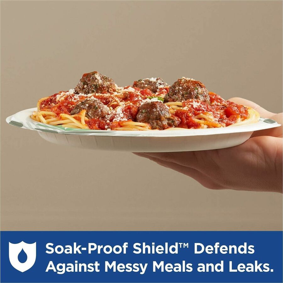 Dixie Foods Pathways Everyday Paper Plates - Breakroom - Pathways - Microwave Safe - 8.5" Diameter - White - Paper Body 