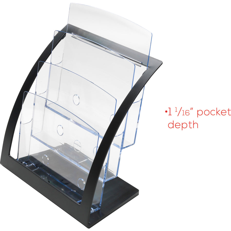 Deflecto Contemporary Literature Holder - 3 Compartment(s) - 3 Tier(s) - 13.31" Height x 11.24" Width x 6.94" Depth - De