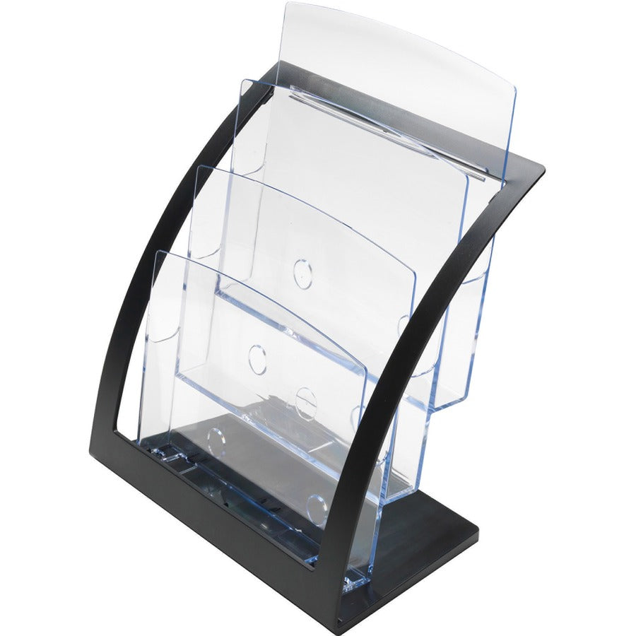Deflecto Contemporary Literature Holder - 3 Compartment(s) - 3 Tier(s) - 13.31" Height x 11.24" Width x 6.94" Depth - De