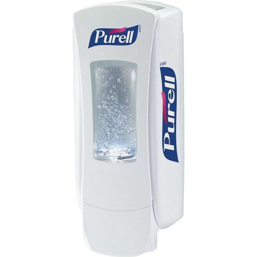 PURELL® ADX-12 Dispenser - Manual - 1.27 quart Capacity - Refillable, Site Window, Lockable Cover - White - 1 Each