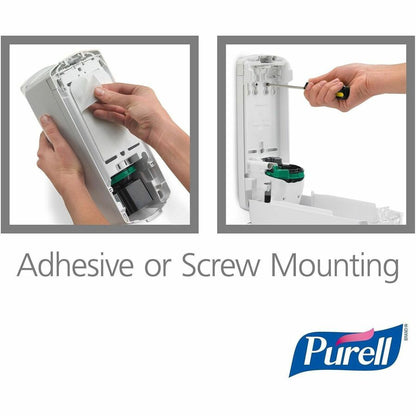 PURELL® ADX-12 Dispenser - Manual - 1.27 quart Capacity - Refillable, Site Window, Lockable Cover - White - 1 Each