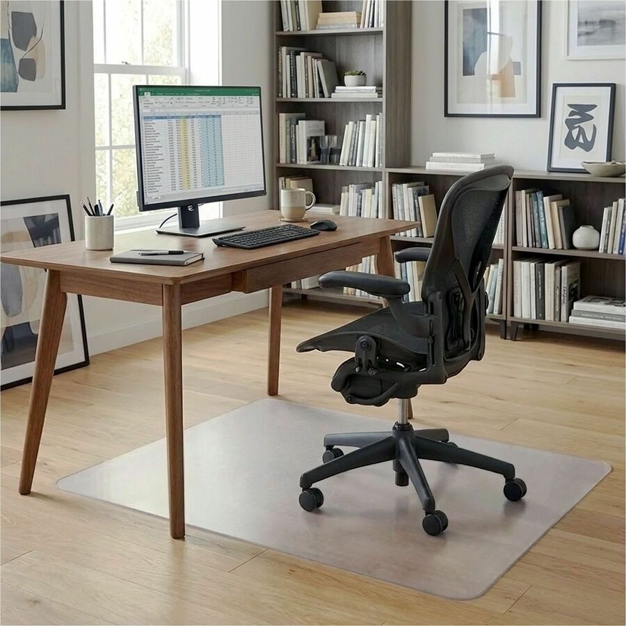 Lorell Rectangular Non-Studded Chair Mat for Hard Floors - 36" x 48" - Tile Floor, Vinyl Floor, Hardwood Floor - 1 Each