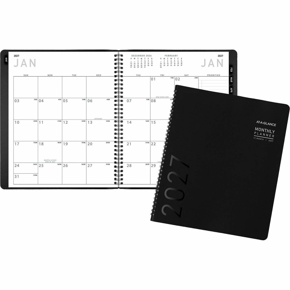 At-A-Glance Contemporary Planner - Large - Julian Dates - Monthly - 1 Year - January 2027 to December 2027 - 1 Month Dou