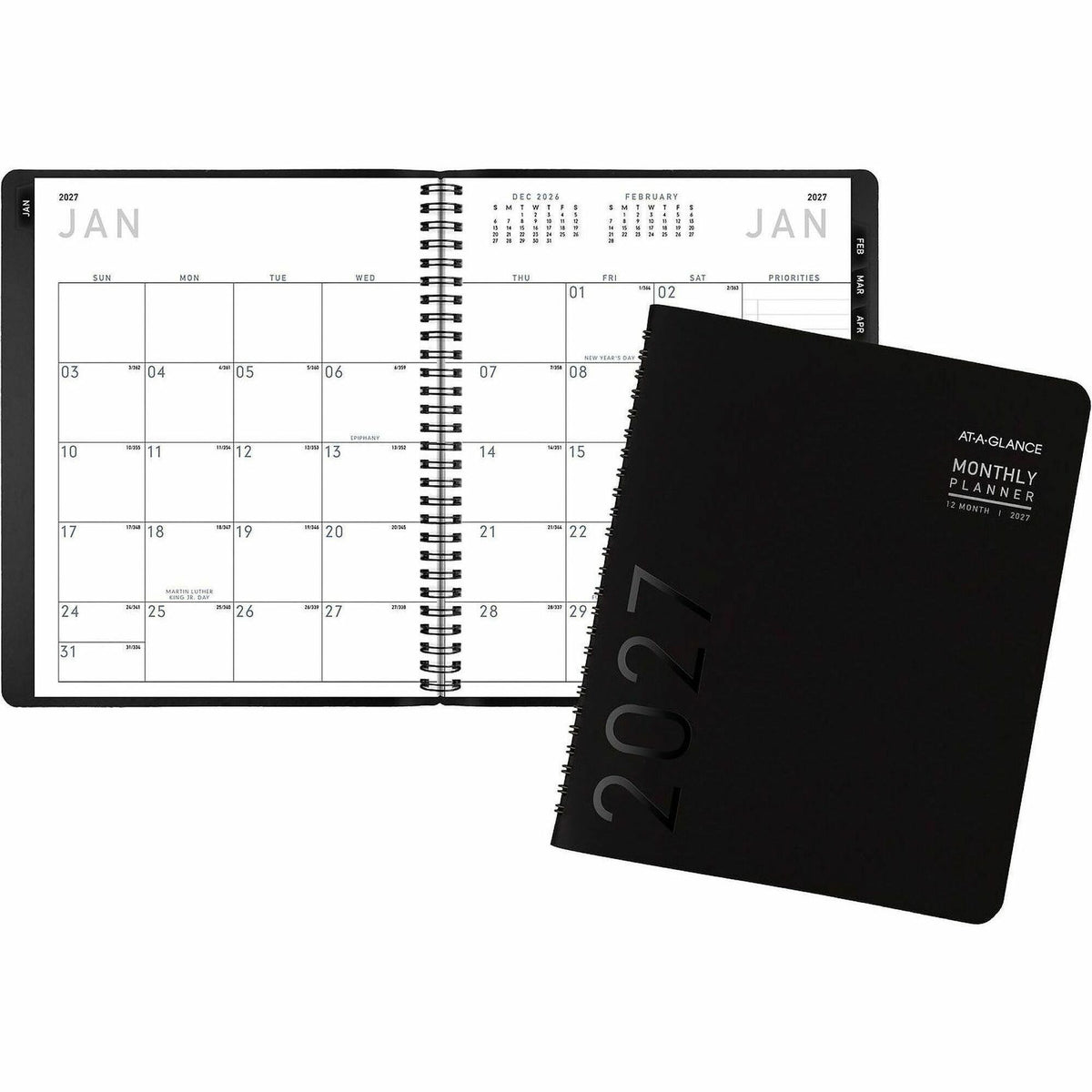 At-A-Glance Contemporary Planner - Julian Dates - Monthly - 1 Year - January 2027 to December 2027 - 1 Month Double Page