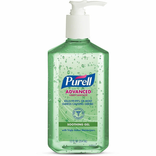 PURELL® Hand Sanitizer Gel - 12 fl oz - Pump Bottle Dispenser - Kill Germs - Hand, Skin - Clear - Non-sticky, Residue-fr