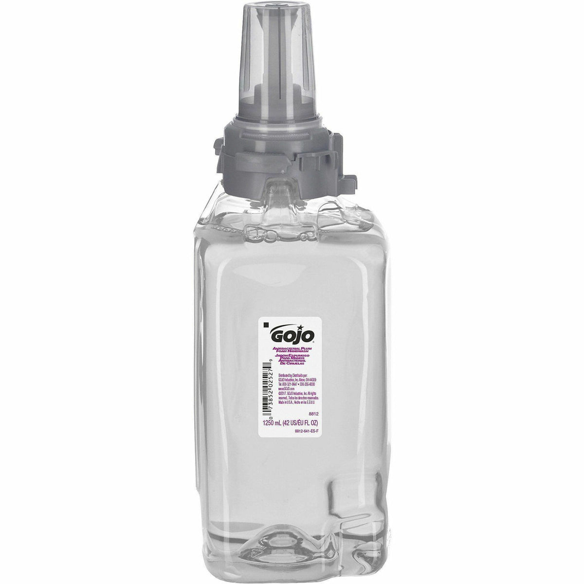 Gojo® Antibacterial Handwash ADX-12 Dispenser Refill - Plum Scent - 1.32 quart - Push Pump Dispenser - Bacteria Remover 