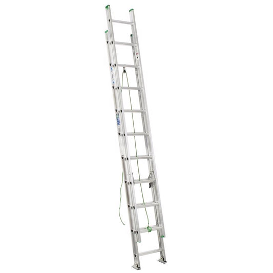 Werner 20 ft. H Aluminum Extension Ladder Type II 225 lb. cap.