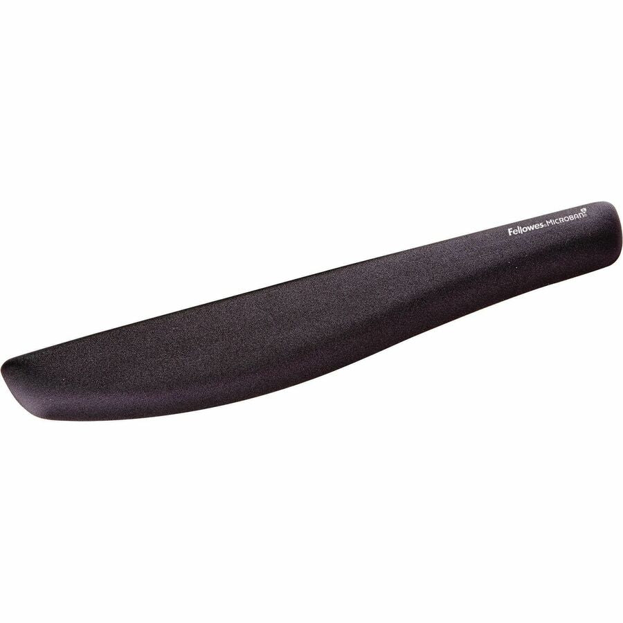 Fellowes PlushTouch Microban Keyboard Wrist Rest - 1" Height x 18.13" Width x 3.19" Depth - Black - Polyurethane - 1 Eac