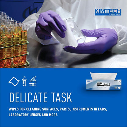 KIMTECH Science Kimwipes Delicate Task Wipers - 2 Ply - 14.40" Width x 16.40" Length - White - 92/Pack - 1 Carton