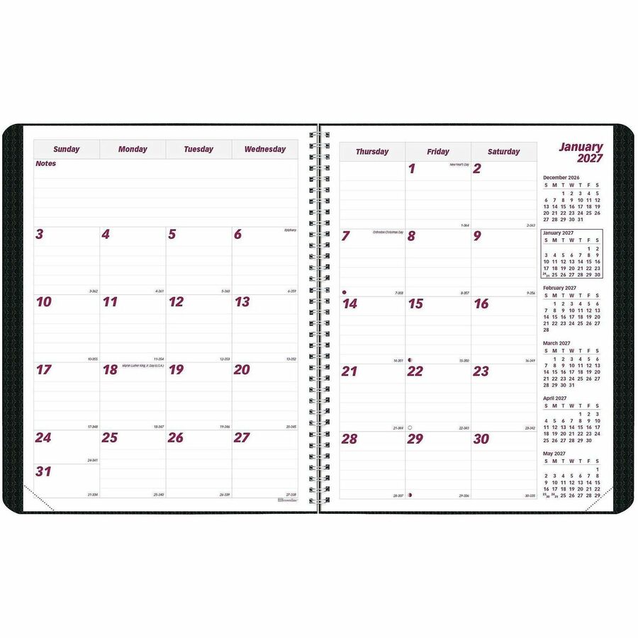 Brownline Monthly Planner - Julian Dates - Monthly - 14 Month - December 2026 to January 2028 - 1 Month Double Page Layo