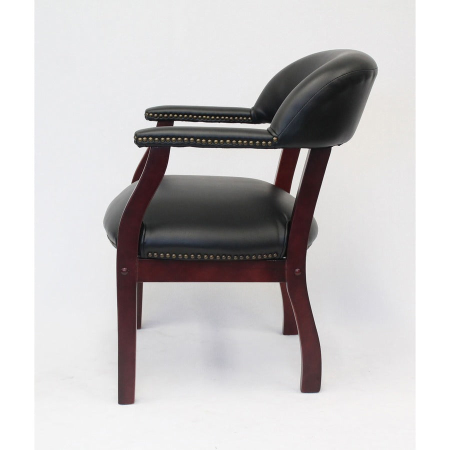 Boss Management Chair - Black - Vinyl - 1 Each