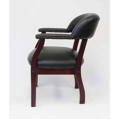 Boss Management Chair - Black - Vinyl - 1 Each