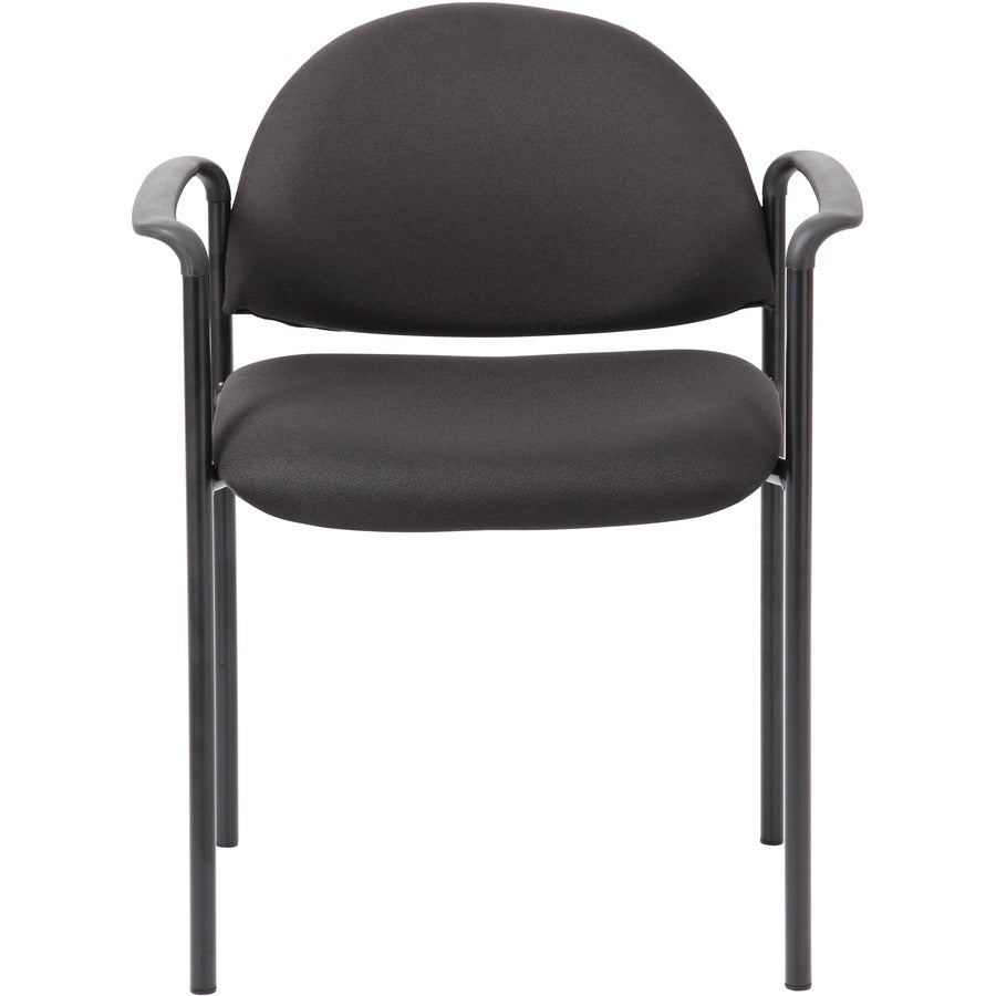 Boss Diamond Stacking Chair with Arm - Black - Crepe - 1 Each