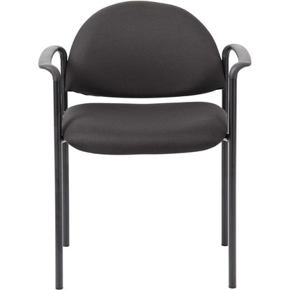 Boss Diamond Stacking Chair with Arm - Black - Crepe - 1 Each