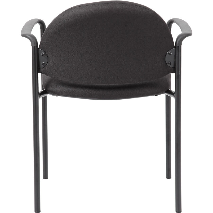 Boss Diamond Stacking Chair with Arm - Black - Crepe - 1 Each