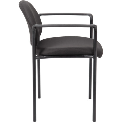 Boss Diamond Stacking Chair with Arm - Black - Crepe - 1 Each