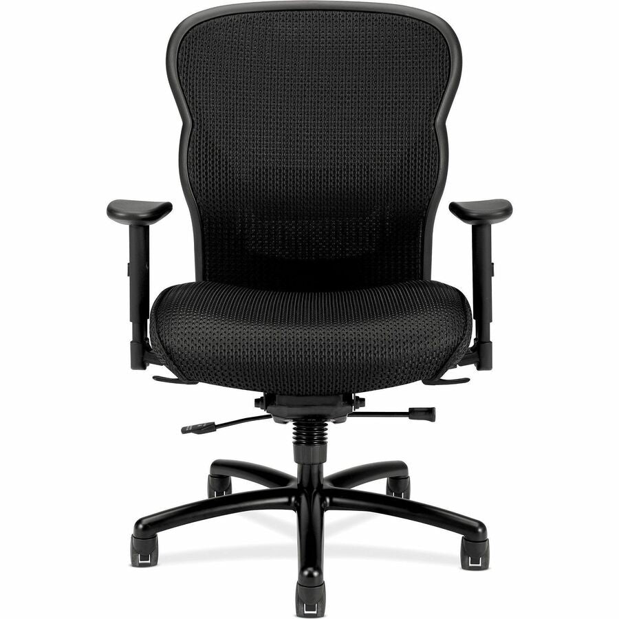 HON Wave Big and Tall Chair - Mesh Seat Material - Mesh Back Material - Black - Fabric - 1 Each