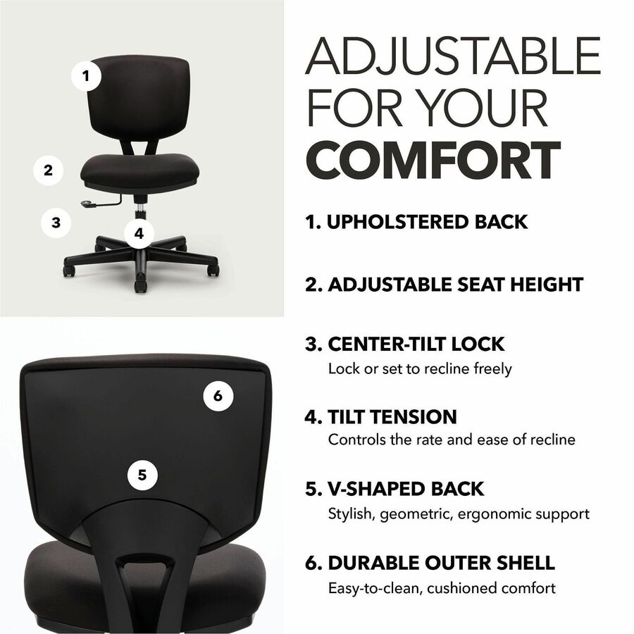 HON Volt Series Task Chair - Black - Fabric - 1 Each
