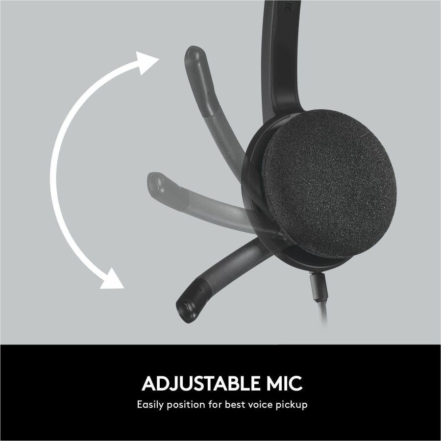 Logitech USB Headset H340 - Stereo - USB - Wired - 20 Hz to 20 kHz - Over-the-head - Binaural - Semi-open - 6 ft Cable -