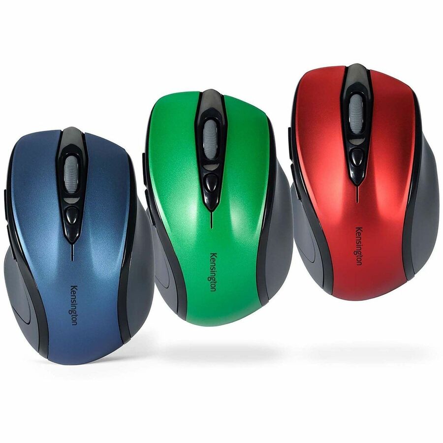 Kensington Pro Fit Mid-Size Wireless Mouse - Optical - Wireless - Radio Frequency - 2.40 GHz - Ruby Red - USB - 1750 dpi