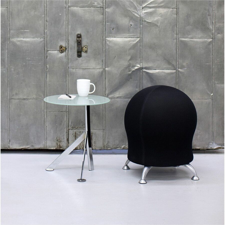 Safco Zenergy Ball Chair - Polyester Seat Material - Four-legged Base - Black - Polyvinyl Chloride (PVC), Polypropylene,