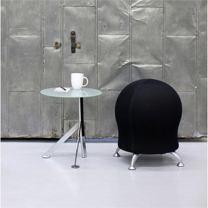 Safco Zenergy Ball Chair - Polyester Seat Material - Four-legged Base - Black - Polyvinyl Chloride (PVC), Polypropylene,