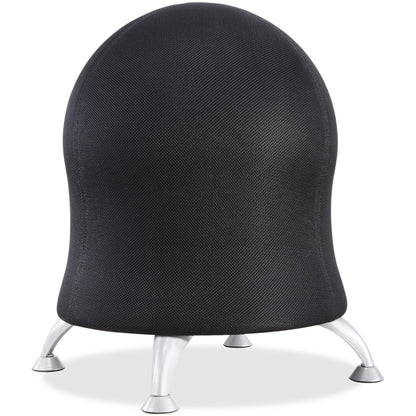 Safco Zenergy Ball Chair - Polyester Seat Material - Four-legged Base - Black - Polyvinyl Chloride (PVC), Polypropylene,