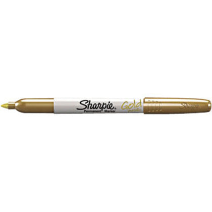 Sharpie Metallic Permanent Markers - Gold Ink - Alcohol Based - 12 / Dozen