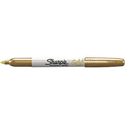 Sharpie Metallic Permanent Markers - Gold Ink - Alcohol Based - 12 / Dozen