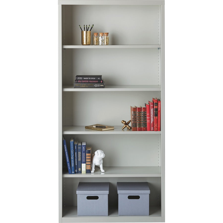 Lorell Fortress Series Bookcase - 34.5" Width x 13" Depth x 30" Height - 2 x Shelf(ves) - Light Gray - Powder Coated - S
