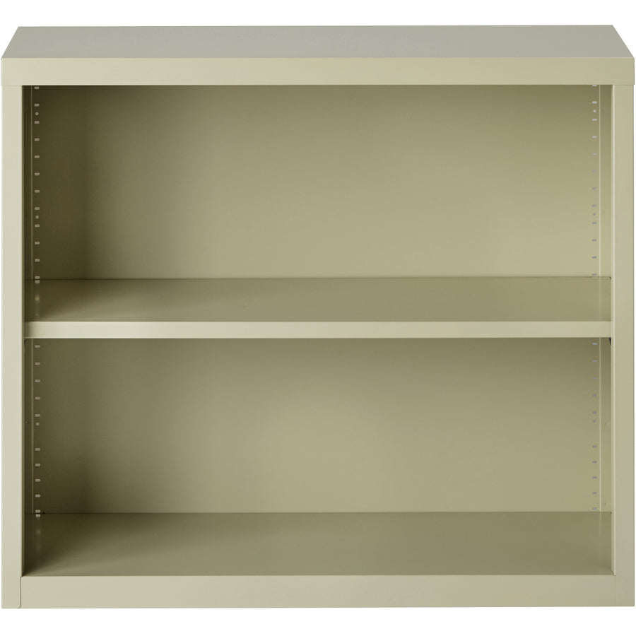 Lorell Fortress Series Bookcase - 34.5" Width x 13" Depth x 30" Height - 2 x Shelf(ves) - Putty - Powder Coated - Steel 