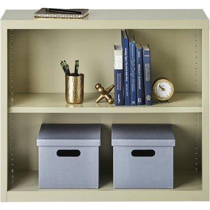 Lorell Fortress Series Bookcase - 34.5" Width x 13" Depth x 30" Height - 2 x Shelf(ves) - Putty - Powder Coated - Steel 