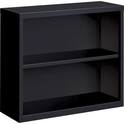 Lorell Fortress Series Bookcase - 34.5" Width x 13" Depth x 30" Height - 2 x Shelf(ves) - Black - Powder Coated - Steel 