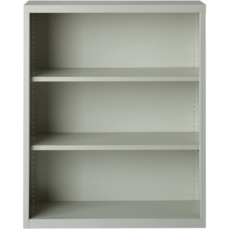 Lorell Fortress Series Bookcase - 34.5" Width x 13" Depth x 42" Height - 3 x Shelf(ves) - Light Gray - Powder Coated - S