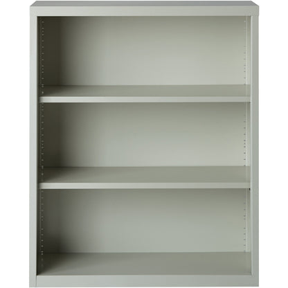 Lorell Fortress Series Bookcase - 34.5" Width x 13" Depth x 42" Height - 3 x Shelf(ves) - Light Gray - Powder Coated - S