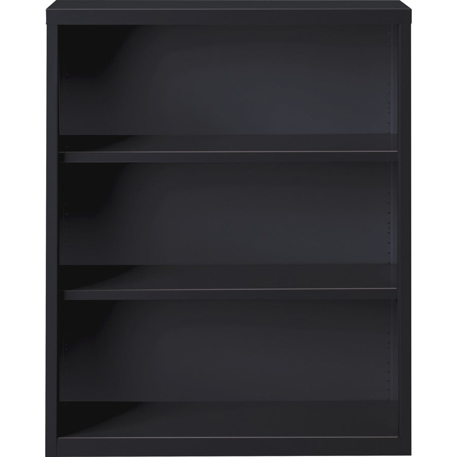 Lorell Fortress Series Bookcase - 34.5" Width x 13" Depth x 42" Height - 3 x Shelf(ves) - Black - Powder Coated - Steel 