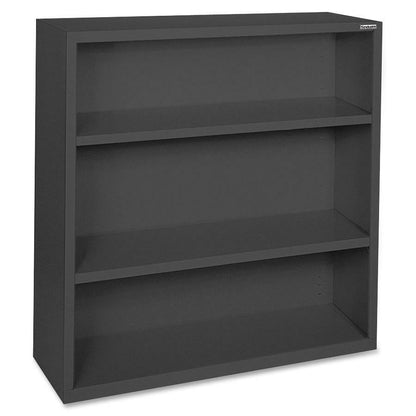Lorell Fortress Series Bookcase - 34.5" Width x 13" Depth x 42" Height - 3 x Shelf(ves) - Black - Powder Coated - Steel 