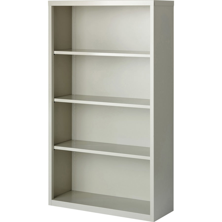 Lorell Fortress Series Bookcase - 34.5" Width x 13" Depth x 60" Height - 4 x Shelf(ves) - Light Gray - Powder Coated - S