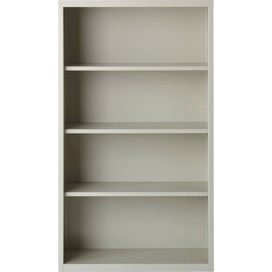 Lorell Fortress Series Bookcase - 34.5" Width x 13" Depth x 60" Height - 4 x Shelf(ves) - Light Gray - Powder Coated - S