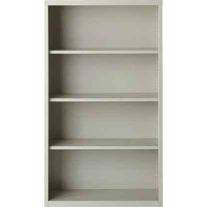 Lorell Fortress Series Bookcase - 34.5" Width x 13" Depth x 60" Height - 4 x Shelf(ves) - Light Gray - Powder Coated - S