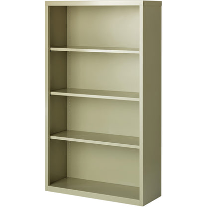 Lorell Fortress Series Bookcase - 34.5" Width x 13" Depth x 60" Height - 4 x Shelf(ves) - Putty - Powder Coated - Steel 