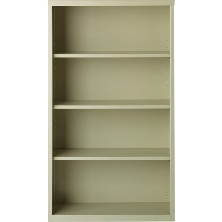 Lorell Fortress Series Bookcase - 34.5" Width x 13" Depth x 60" Height - 4 x Shelf(ves) - Putty - Powder Coated - Steel 