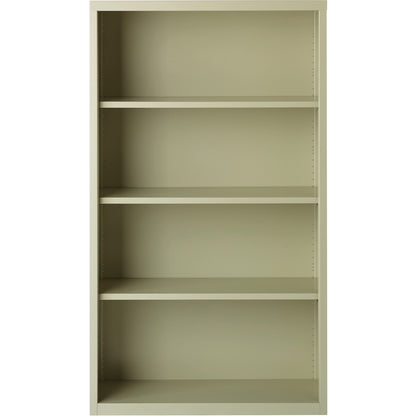 Lorell Fortress Series Bookcase - 34.5" Width x 13" Depth x 60" Height - 4 x Shelf(ves) - Putty - Powder Coated - Steel 