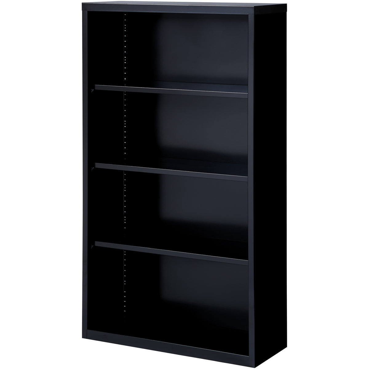 Lorell Fortress Series Bookcase - 34.5" Width x 13" Depth x 60" Height - 4 x Shelf(ves) - Black - Powder Coated - Steel 