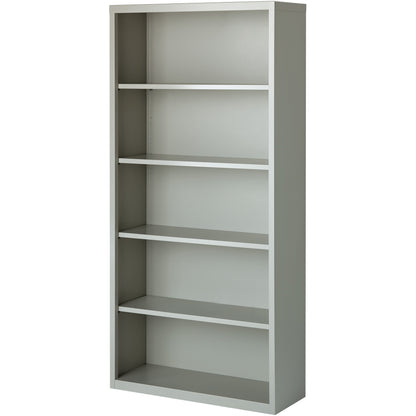Lorell Fortress Series Bookcase - 34.5" Width x 13" Depth x 72" Height - 5 x Shelf(ves) - Light Gray - Powder Coated - S
