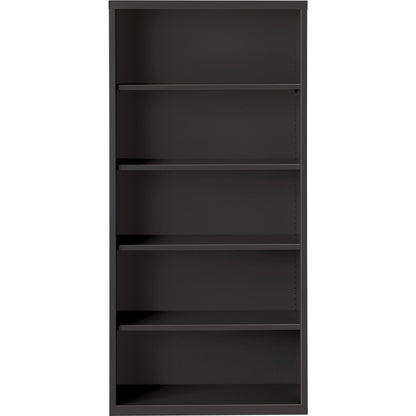 Lorell Fortress Series Bookcase - 34.5" Width x 13" Depth x 72" Height - 5 x Shelf(ves) - Black - Powder Coated - Steel 